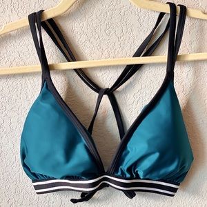 TEAL/BLACK SWIM TOP